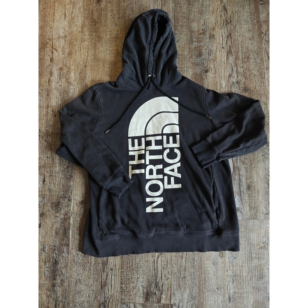 The North Face Womens XL Black Oversized Logo Pullover Hoodie Sweatshirt